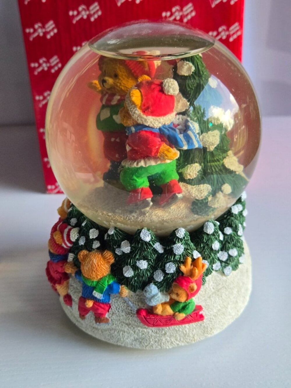 1995 Teddy Bears Musical Snow Globe "Let it Snow" San Francisco Music Box Co. - Picture 5 of 8